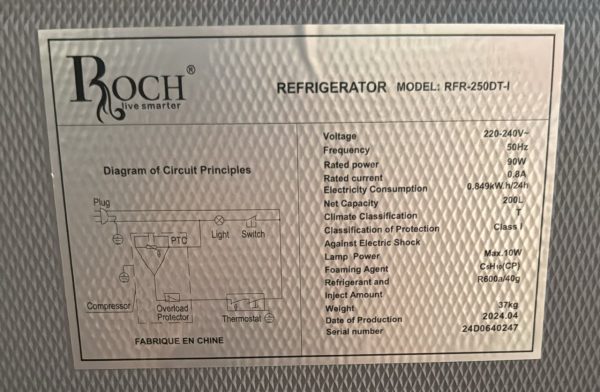 ROCH REFRIGERATOR RFF-250 ( 200LTRS ) - Image 2