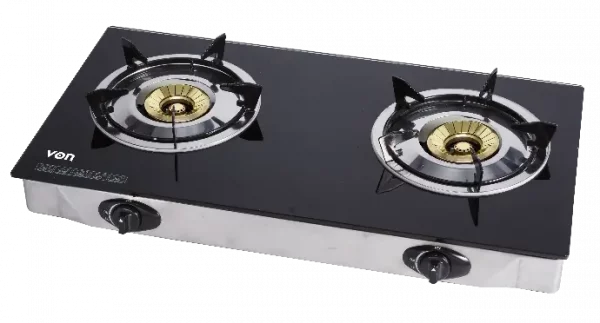 Von VCT2BWGG Table Top 2 Brass Burner - Glass