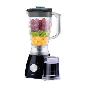 MIKA Blender, 1.5L, 2 in 1, with Grinder, 400W, White & Black
