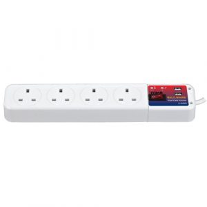 MIKA Multi Guard, 4 Way, with USB & Switch, Extension Plug 13 Amps