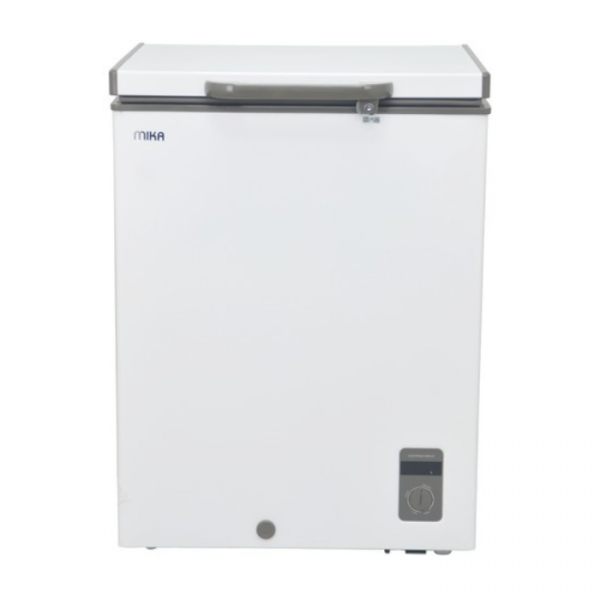 MIKA Chest Freezer, 141L, White Inner, White Grey