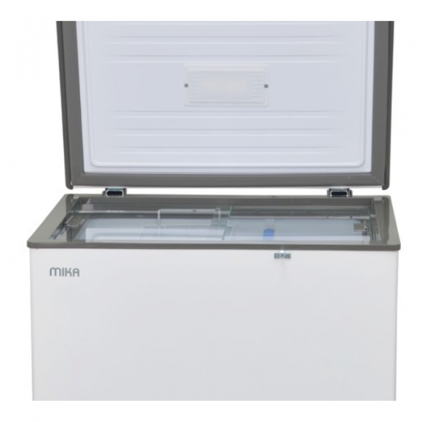 MIKA Chest Freezer, 141L, White Inner, White Grey - Image 2