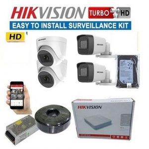 Hikvision 4 Turbo Hd 1080P Full HD 2MP CCTV Cameras Full System Kit -500GB Harddisk