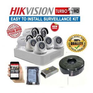 Hikvision 8 Channels 1080P CCTV Cameras Full Installation System Kit -100M Cable
