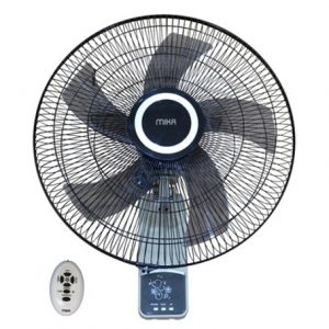 MIKA Wall Fan, 18", With Remote, Grey & Black