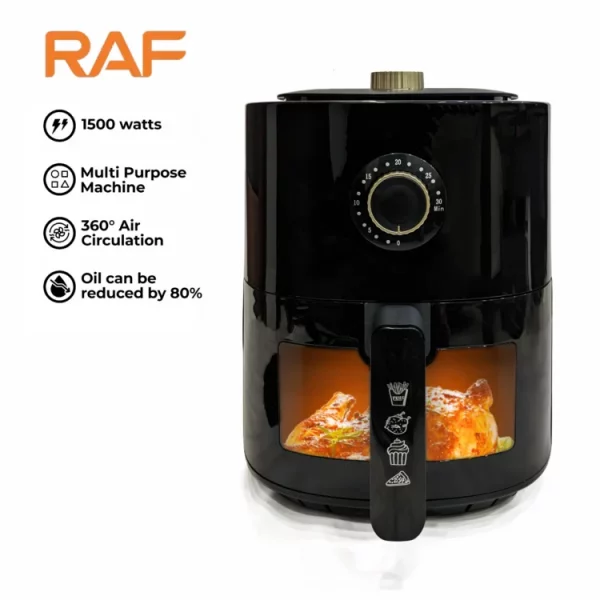 Electric Air Fryer 4 Liter R.5332 ClearCook Window – Cook Roast Crisp 1500W - Image 2