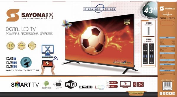 Sayona 43INCH SMART FHD LED Digital TV – Black.