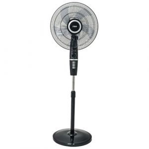 MIKA Stand Fan, 16", Black & Silver