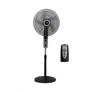MIKA Stand Fan, 18", With Remote, Black & Silver