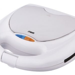 MIKA Sandwich Maker, 2 Slice, 750W, White & SS