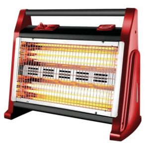 MIKA Quartz Heater, 800-1600W, Red & Black