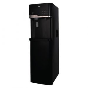 MIKA Water Dispenser with Ice Maker, Floor Standing, Bottom Load, Black & Silver