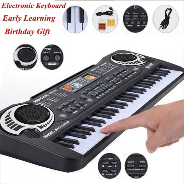 61 Keys Piano Digital Music Electronic Keyboard KeyBoard Black Electric Piano Kids Gift with microphone Keyboard instrument HOT! - Image 2