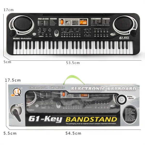 61 Keys Piano Digital Music Electronic Keyboard KeyBoard Black Electric Piano Kids Gift with microphone Keyboard instrument HOT! - Image 5