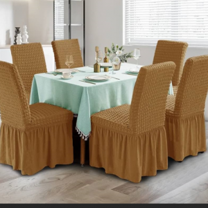 Dinning chair slipcover grey, pink, chocolate, gold, blue and white