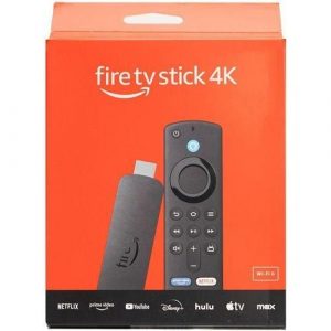 Share this product    Amazon Fire TV Stick 4K streaming device supports Wi-Fi 6, watch free & live TV with Alexa Voice Remote Supports Dolby Vision